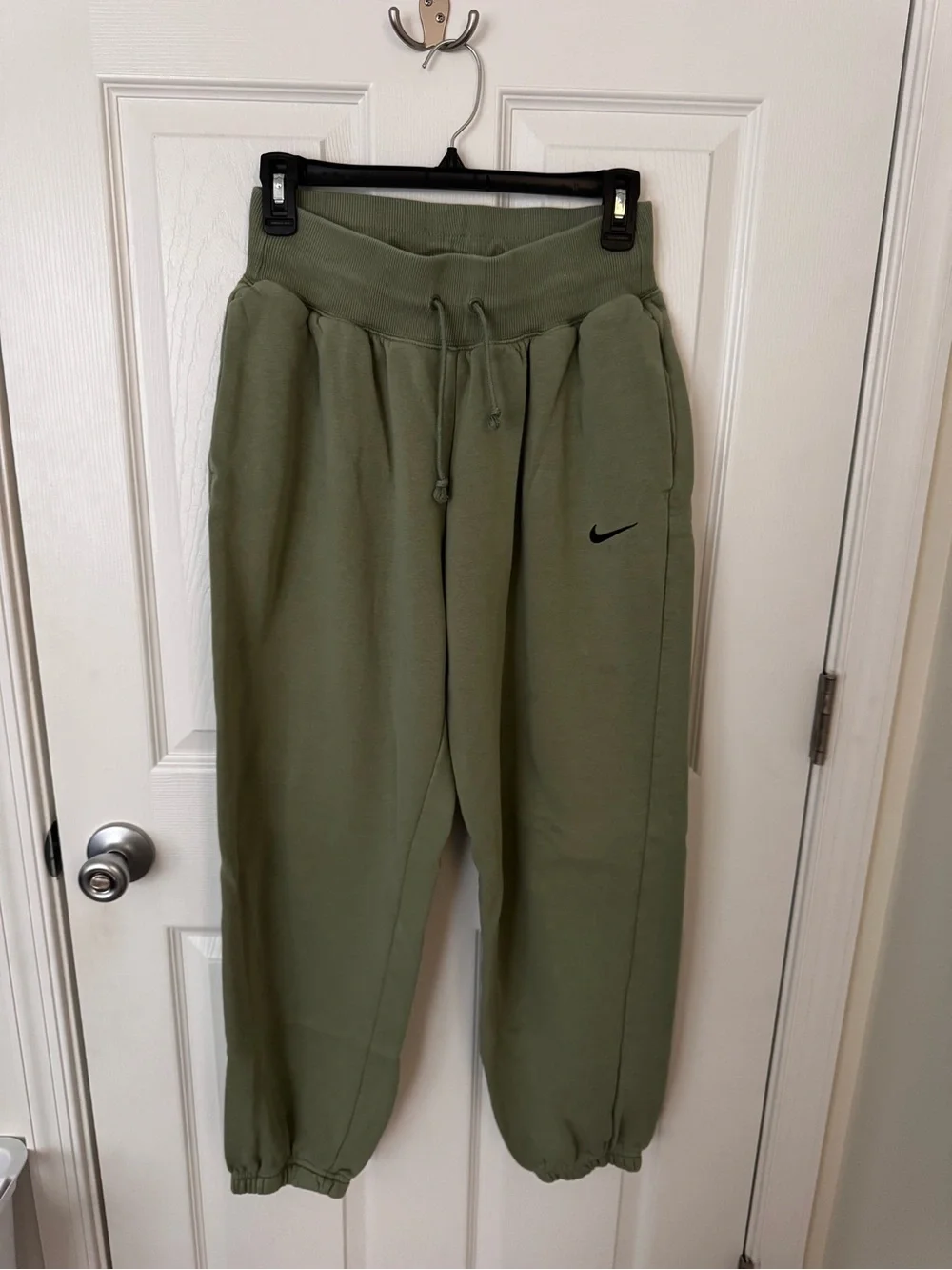 Nike Olive Green Joggers with Black Logo - S